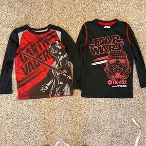 Star Wars size 6 long sleeve shirts. Two
